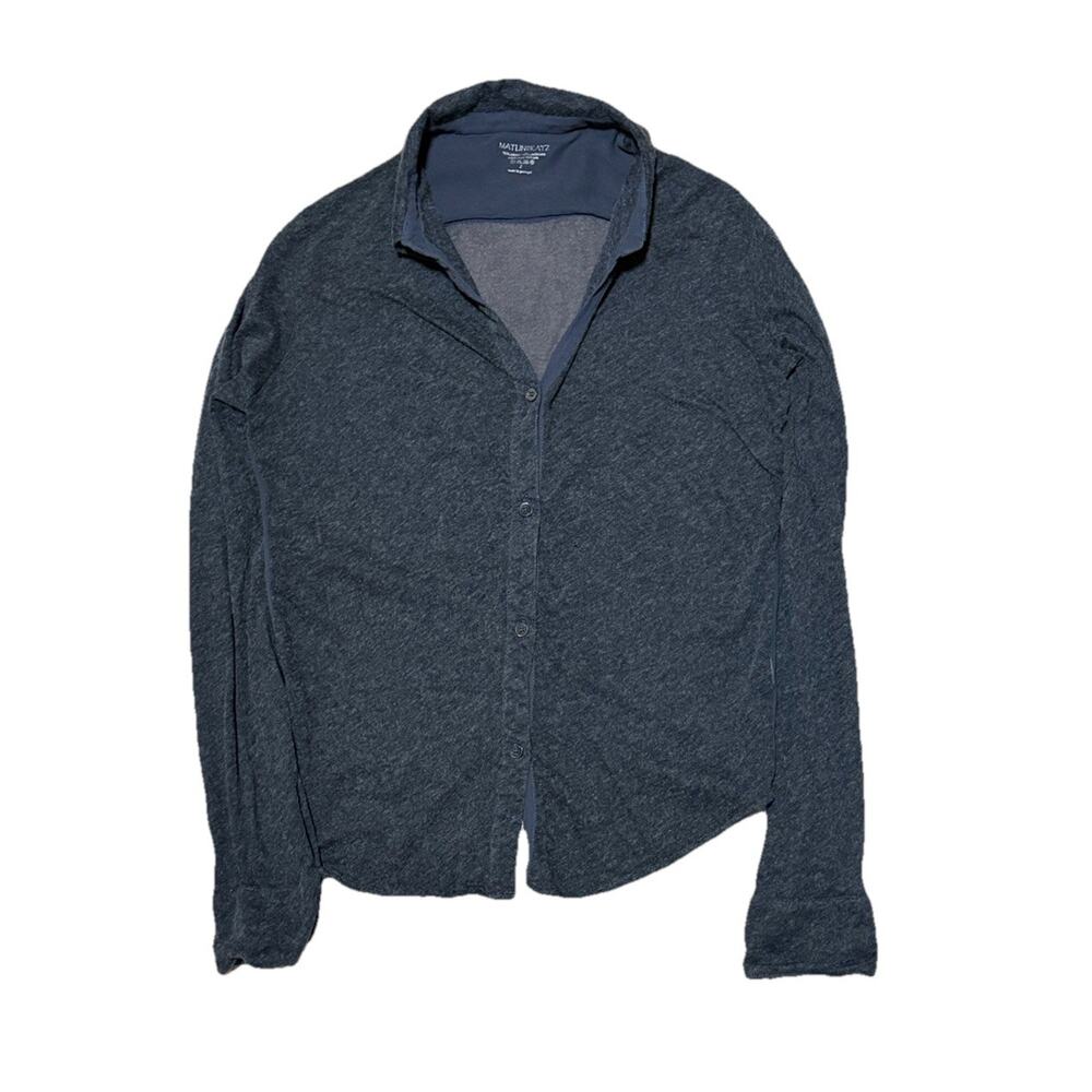 Matlin Katz New York Cotton Cashmere Top Discontinued Soho Label Gray Button Up